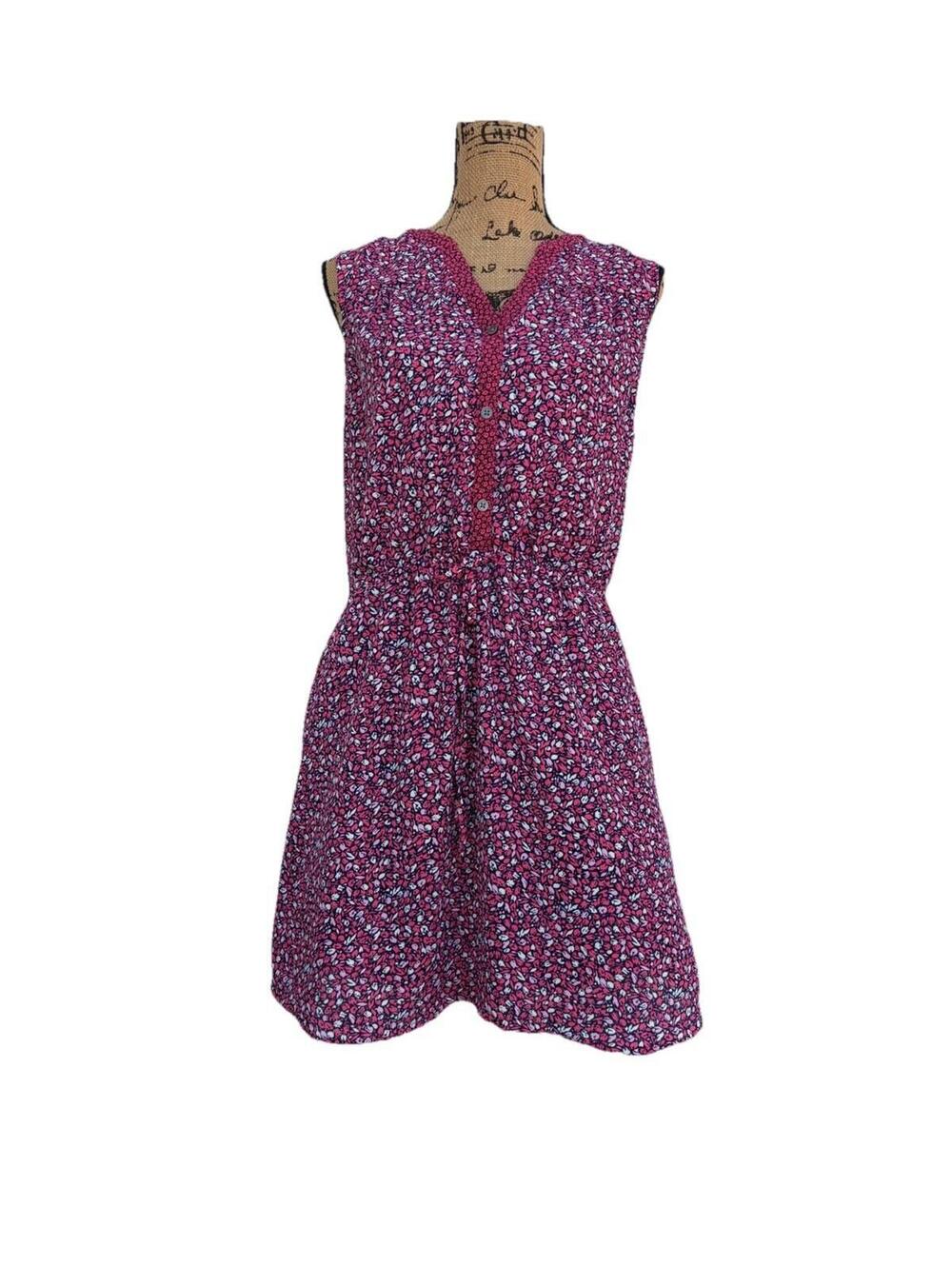 Gap Fit & Flare Dress Womens Size M Sleeveless Red Floral Lined